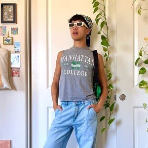 Vintage Y2K Manhattan College Sleeveless Shirt